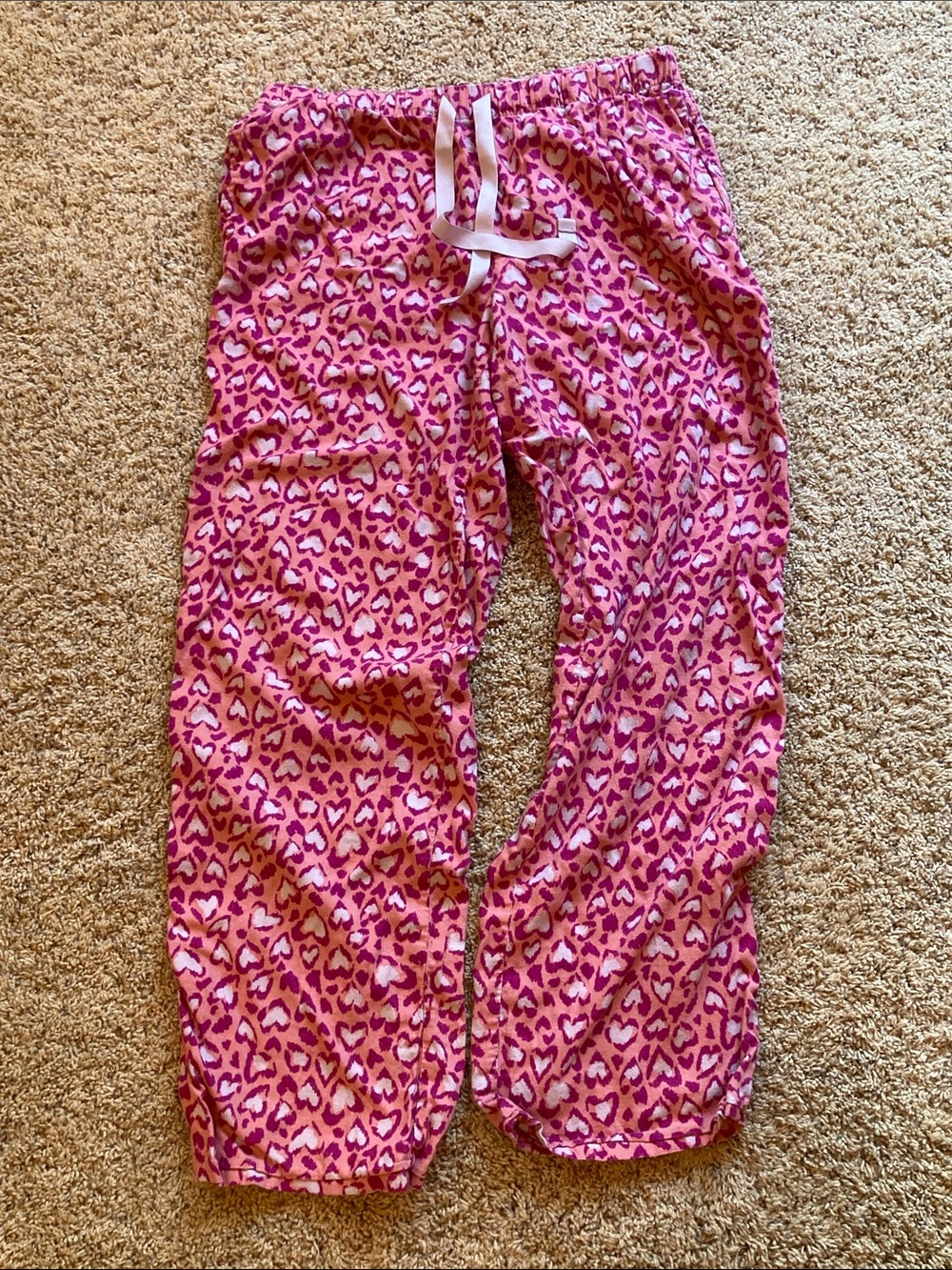 Victoria's Secret Pink Heart Leopard Print Pajama Bottoms
